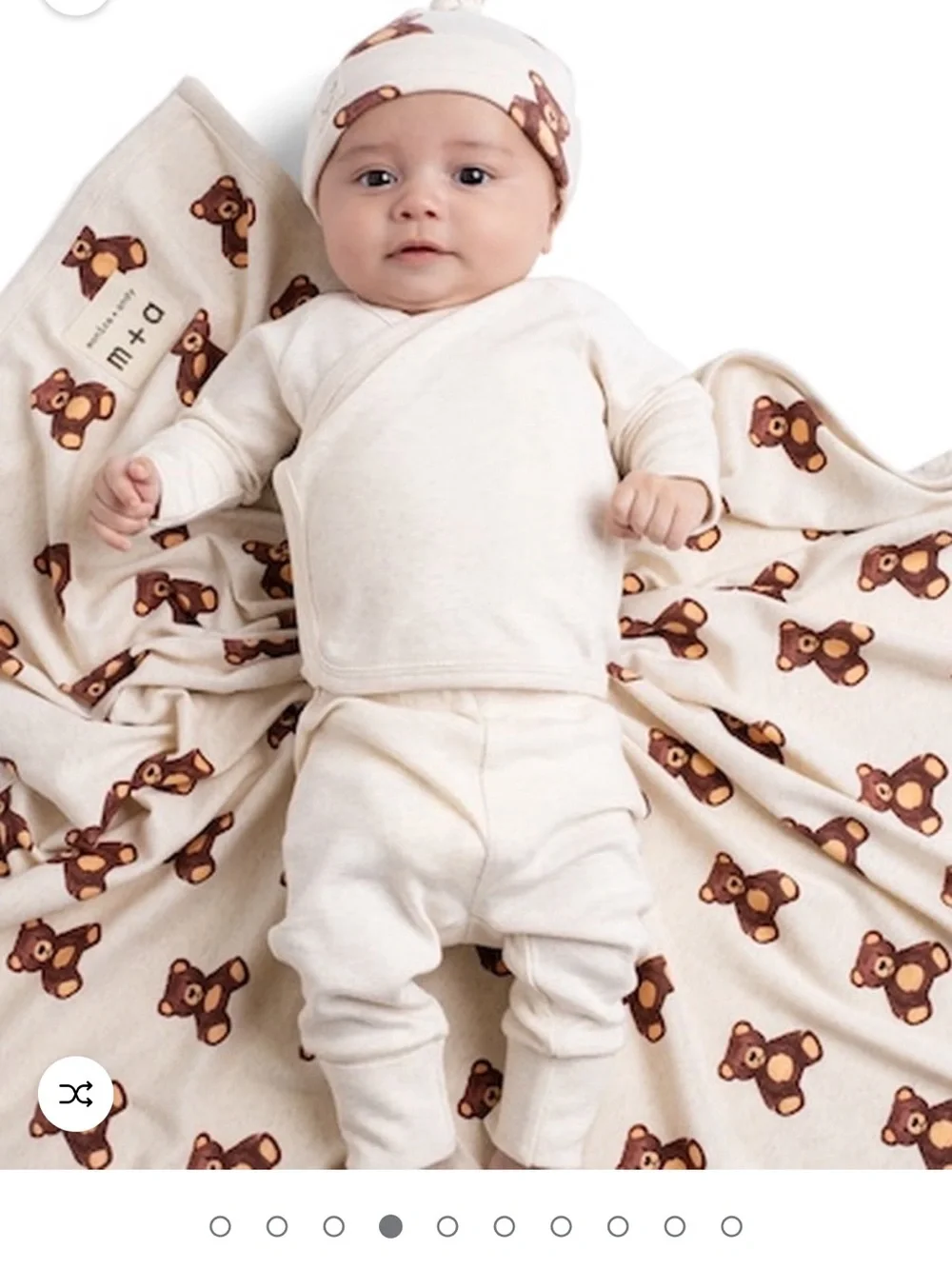 Monica + Andy Welcome Home Newborn Size Bear 🐻 5 Piece Organic Cotton Set NWT